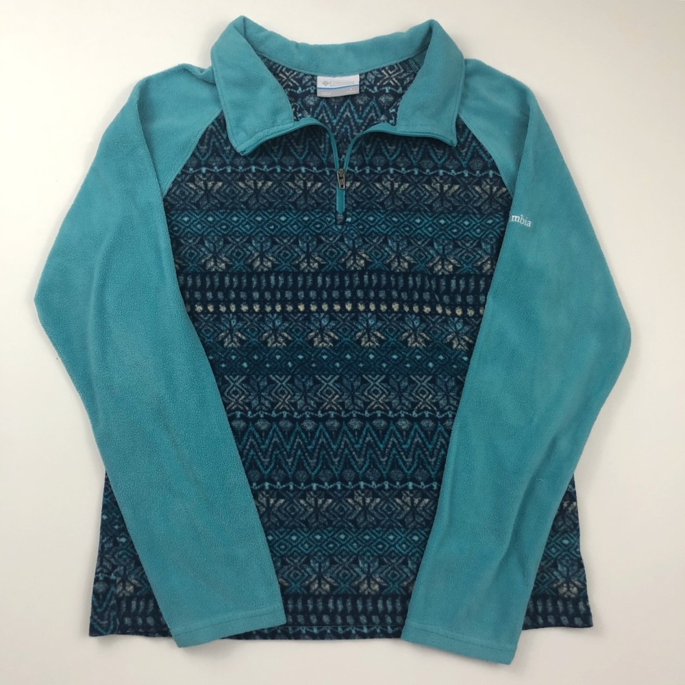 Columbia Girls Large 14-16 Blue Fleece Pullover